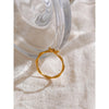 Woven Zirconia Twisted Gold Thin Ring