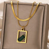 Double Layer Green Zirconia Pendant Necklace