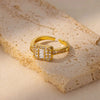 Stylish Zircon Square Ring