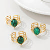 Malachite Natural Stone Hollow Ring