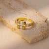 Zircon Geometric Square Open Ring