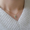 Retro Green Three Zircon Neclace