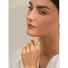 Stylish Natural Shell Square Gold Color Ring