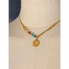 Natural Stone Beads Sun Pendant France Necklace