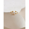 Delicate Shiny Zirconia Bow Open Finger Ring