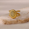 Vintage Stone Double Layer Ring