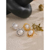 Fashion Simulated Pearl Round Flower Stud Earring