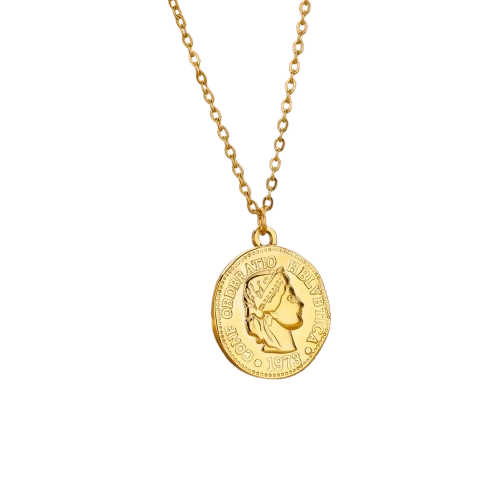 Portrait Queen Coin Necklace