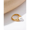 Tarnish-Resistant Shell Pearl Fashion Ring