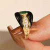 Fashion Retro Green Crystal Ring