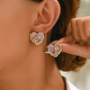 Heart Shape Rose Plant Pattern Women Earring