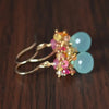 Aqua Chalcedony Clusters Earrings