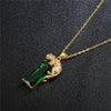 Natural Emerald Gemstone Pendant Necklace