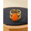 Orange Natural Stone Ring