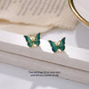 Vintage Green Ladies Butterfly Party Stud Earring