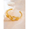 Heavy Metal Knot Cuff Open Gold Bracelet