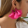 Fashion Rose Flower Petal Cotton Beads Big Dangle Earring