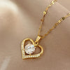 Gemstones Heart Pendant Necklace