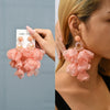 Elegant Rose Petal Beads Long Dangle Earring