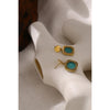 Trendy Green Natural Stone Dangle Earring