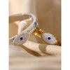 Evil Eye Stainless Metal Cubic Zirconia Bangle Bracelet