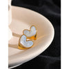 Natural Shell Heart Love Chic Stud Earring