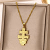 Collier ras du cou avec breloque crucifix pour rappeur