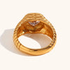 Big Heart-shaped Zircon Ring