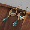 Bohemian Inlaid Blue Stone Drop Earring