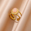 Vintage Stone Double Layer Ring