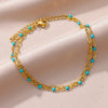 Blue Beads Double Layer Anklet