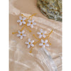 Fashion Imitation Pearls Flower Gold Color Big Stud Earring