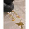 Elegant Imitation Pearls Drop Zirconia Earring