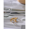 Stylish Natural Shell Square Gold Color Ring