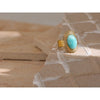 Blue Stone Rings Charm Metal Ring