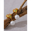 Heart Imitation Pearls Drop Sweet Earring