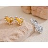 Heart Imitation Pearls Fashion Lover Earring