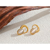 Fashion Natural Stone Gold Stud Earring