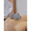 Shiny Zirconia Love Double Face Heart Earring