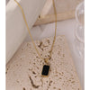 Double Sided Black White Enamel Natural Shell Pendant Necklace