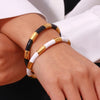 Black White Strip Cuff Bracelet