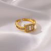 Stylish Zircon Square Ring