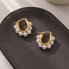 Stylish U Shaped Imitation Pearl Earring