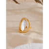 Natural Stone Shell France Rotatable Open Ring