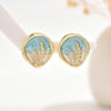 Heart Shape Rose Plant Pattern Women Earring