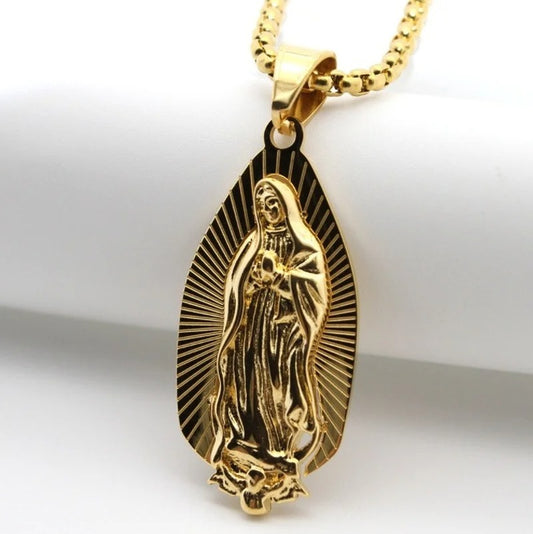 Guadalupe Virgin Mary Pendant Necklace