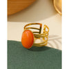 Orange Natural Stone Ring