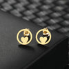 New Round Heart Light Luxury Earring