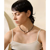 Black Crystal Beads Natural Pearl Collar Necklace