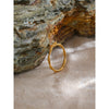 Woven Zirconia Twisted Gold Thin Ring